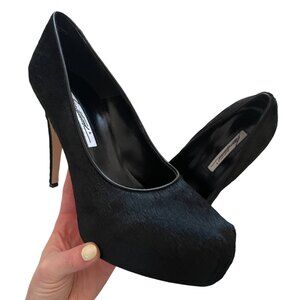 Brian Atwood Slip On Platform Textured Pumps Black 40